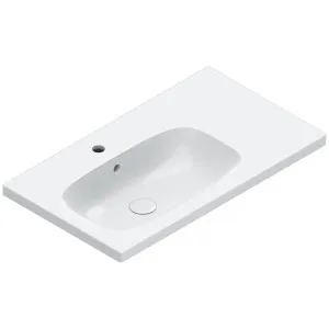 Catalano Alvea 800x460 Wall Hung Left Bowl Basin Gloss White 1 Taphole 0620841001 by Catalano, a Basins for sale on Style Sourcebook