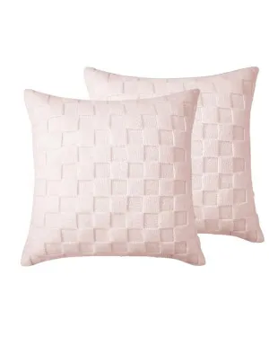 Soft Pink Checkered Snuggle Fleece European Pillowcase Pair by null, a Cushions, Decorative Pillows for sale on Style Sourcebook