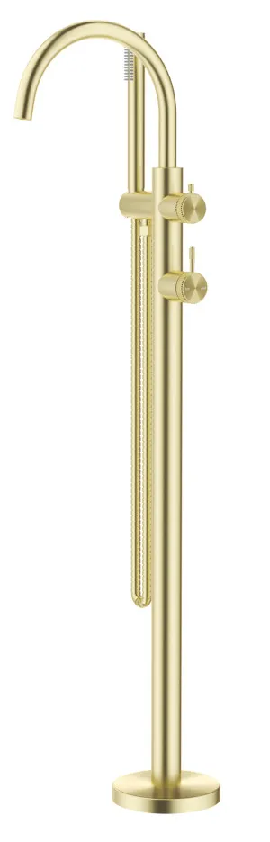 Mica Fluted Freestanding Bath Mixer with Hand Shower by Bella Vista, a Bathroom Taps & Mixers for sale on Style Sourcebook