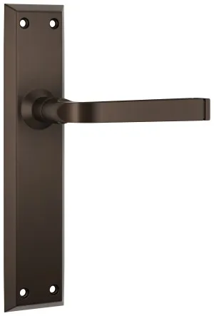 Menton Lever - Long Backplate - Antique Brass by Tradco, a Door Hardware for sale on Style Sourcebook