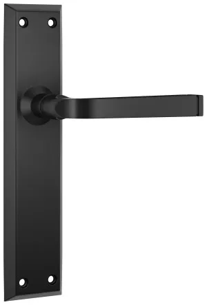 Menton Lever - Long Backplate - Matt Black by Tradco, a Door Hardware for sale on Style Sourcebook