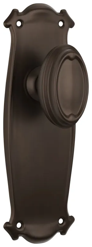 Bungalow Knob - Long Backplate - Antique Brass by Tradco, a Door Hardware for sale on Style Sourcebook