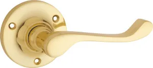 Victorian Lever - Round Rose - Polished Brass by Tradco, a Door Hardware for sale on Style Sourcebook