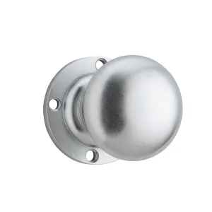 Victorian Knob - Round Rose - Satin Chrome by Tradco, a Door Hardware for sale on Style Sourcebook