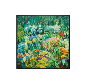 Hand-Painted Botanical Symphony Wall Art Canvas 100cm x 100cm by Luxe Mirrors, a Prints for sale on Style Sourcebook
