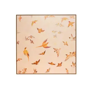 Hand-Painted Where Birds Wander Wall Art Canvas 140cm x 140cm by Luxe Mirrors, a Prints for sale on Style Sourcebook