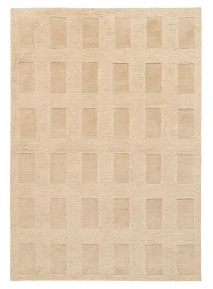 Sauren Beige Geometric Wool Shag Rug by Miss Amara, a Shag Rugs for sale on Style Sourcebook
