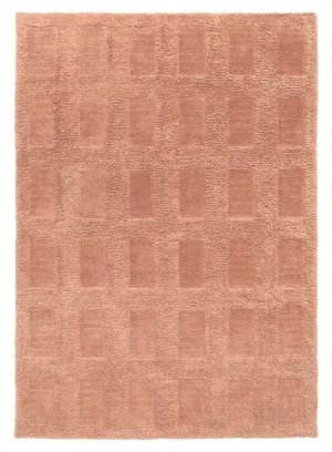 Estella Pink Geometric Wool Shag Rug by Miss Amara, a Shag Rugs for sale on Style Sourcebook