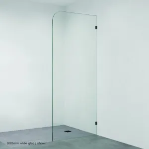 Curved Edge Fixed Frameless Glass Shower Panel, Matte Black by Fienza, a Shower Screens & Enclosures for sale on Style Sourcebook