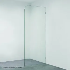 Curved Edge Fixed Frameless Glass Shower Panel, Gun Metal by Fienza, a Shower Screens & Enclosures for sale on Style Sourcebook