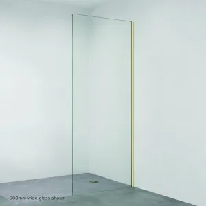 Rectangular Fixed Frameless Glass Shower Panel with Channel, Brushed Gold by Fienza, a Shower Screens & Enclosures for sale on Style Sourcebook