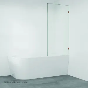 Rectangular Fixed Frameless Glass Bath Panel, Brushed Copper by Fienza, a Bathtubs for sale on Style Sourcebook