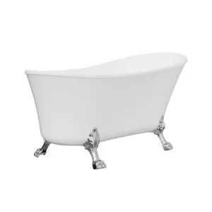 Clawfoot Freestanding Acrylic Bath, 1500mm, Chrome Feet by Fienza, a Bathtubs for sale on Style Sourcebook
