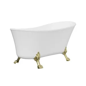 Clawfoot Freestanding Acrylic Bath, 1500mm, Urban Brass Feet by Fienza, a Bathtubs for sale on Style Sourcebook