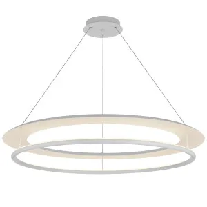 Telbix Ariva Modern Large Dual Ring LED Pendant - White by Telbix, a Lighting for sale on Style Sourcebook