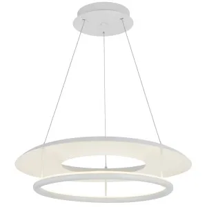 Telbix Ariva Modern Dual Ring LED Pendant - White by Telbix, a Lighting for sale on Style Sourcebook