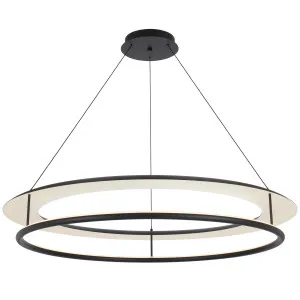 Telbix Ariva Modern Large Dual Ring LED Pendant - Black by Telbix, a Lighting for sale on Style Sourcebook