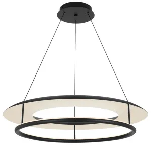Telbix Ariva Modern Medium Dual Ring LED Pendant - Black by Telbix, a Lighting for sale on Style Sourcebook