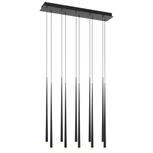 Telbix Trina Modern 10 Light Carbon Fibre LED Bar Pendant - Black by Telbix, a Lighting for sale on Style Sourcebook