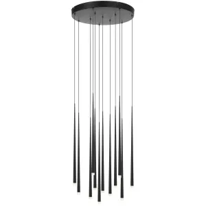 Telbix Trina Modern 12 Light Carbon Fibre LED Cluster Pendant - Black by Telbix, a Lighting for sale on Style Sourcebook