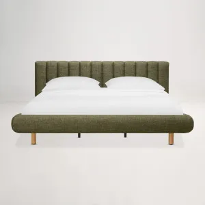 Arlo Floating King Bed (Tufted Headboard) Frame, Green, by Lounge Lovers by Lounge Lovers, a Beds & Bed Frames for sale on Style Sourcebook