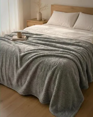 Steel Charcoal Snuggle Fleece Blanket by null, a Blankets & Throws for sale on Style Sourcebook