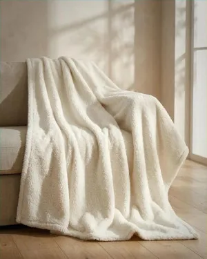 Ivory Snuggle Fleece Throw Rug by null, a Throws for sale on Style Sourcebook