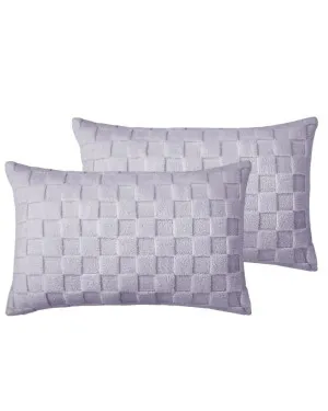 Lavender Checkered Snuggle Fleece Pillowcase Pair by null, a Pillow Cases for sale on Style Sourcebook