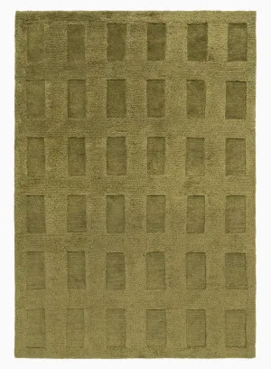 Kahlen Dark Green Geometric Wool Shag Rug by Miss Amara, a Shag Rugs for sale on Style Sourcebook