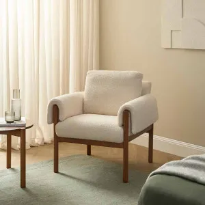 Edwin Occasional Chair - Cream/Walnut - Mocka by Mocka., a Chairs for sale on Style Sourcebook