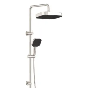 Kuro Twin Shower, Soft Square Head, Brushed Nickel by Fienza, a Shower Heads & Mixers for sale on Style Sourcebook
