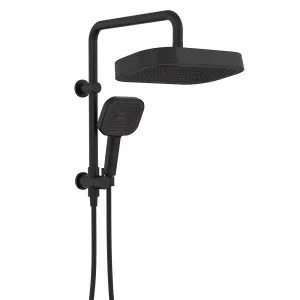 Kuro Twin Half-Rail Shower, Soft Square Head, Matte Black by Fienza, a Shower Heads & Mixers for sale on Style Sourcebook