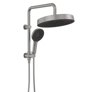 Kuro Twin Half-Rail Shower, Round Head, Gun Metal by Fienza, a Shower Heads & Mixers for sale on Style Sourcebook