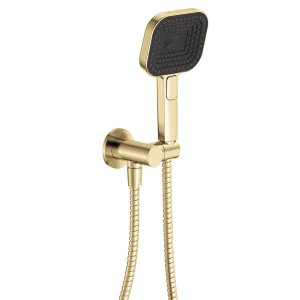 Kuro Hand Shower, Round Plate, Soft Square Head, Urban Brass by Fienza, a Shower Heads & Mixers for sale on Style Sourcebook