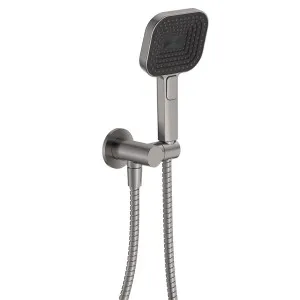 Kuro Hand Shower, Round Plate, Soft Square Head, Gun Metal by Fienza, a Shower Heads & Mixers for sale on Style Sourcebook
