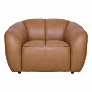 Phoebe Armchair in Urbane Leather Light Brown by OZ Design, a Chairs for sale on Style Sourcebook