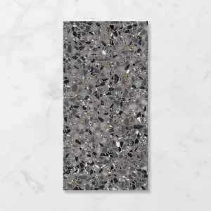 Terra Foray Ebony Espresso (Satin) 300x600 by Sanctuary Makers, a Terrazzo Look Tiles for sale on Style Sourcebook