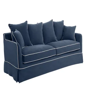 Noosa Hamptons 3 Seat Queen Sofa Bed Navy W/White Piping by Florabelle Living, a Sofas for sale on Style Sourcebook