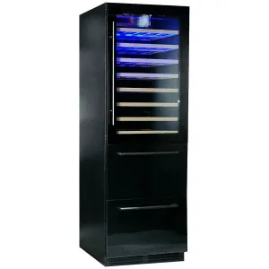 Schmick Upright Dual Zone Black Glass Door and Drawer Wine Refrigerator Black BD425D-X-B by Schmick, a Wine Fridges for sale on Style Sourcebook