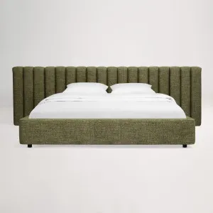Arlo Storage King Bed (Tufted Wide Headboard) Frame, Green, by Lounge Lovers by Lounge Lovers, a Beds & Bed Frames for sale on Style Sourcebook