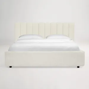 Arlo Storage Queen Bed (Tufted Headboard) Frame, Ivory, by Lounge Lovers by Lounge Lovers, a Beds & Bed Frames for sale on Style Sourcebook