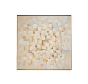 Hand-Painted Champagne Blocks Wall Art Canvas 140cm x 140cm by Luxe Mirrors, a Prints for sale on Style Sourcebook