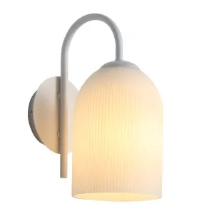 Oriel Arley Ribbed Opal Glass Wall Light - White by Oriel Lighting, a Wall Lighting for sale on Style Sourcebook