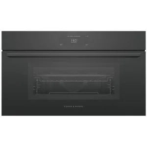 Fisher & Paykel Series 9 76cm Minimal Compact Combi-Microwave Oven with Air Fry Black OM76NMUB3 by Fisher & Paykel, a Microwave Ovens for sale on Style Sourcebook