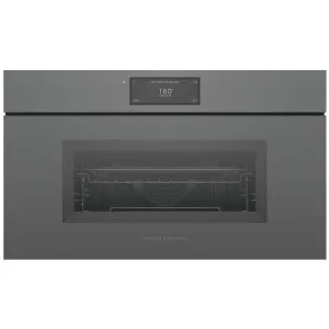 Fisher & Paykel Series 9 76cm Minimal Handleless Compact Combi-Microwave Oven Grey OM76NMUNG3 by Fisher & Paykel, a Microwave Ovens for sale on Style Sourcebook