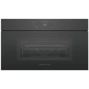Fisher & Paykel Series 9 76cm Minimal Handleless Compact Combi-Microwave Oven Black OM76NMUNB3 by Fisher & Paykel, a Microwave Ovens for sale on Style Sourcebook