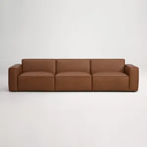 Jude Leather 4 Seat Sofa, Tuscany Tan, by Lounge Lovers by Lounge Lovers, a Sofas for sale on Style Sourcebook