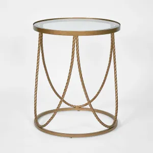 Palais Round Side Table Gold by Florabelle Living, a Coffee Table for sale on Style Sourcebook