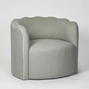 Camille Scallop Armchair Seafoam with White Piping by Florabelle Living, a Chairs for sale on Style Sourcebook