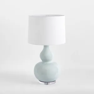 Sutton Light Blue Table Lamp & White Shade by Emac & Lawton, a Table & Bedside Lamps for sale on Style Sourcebook